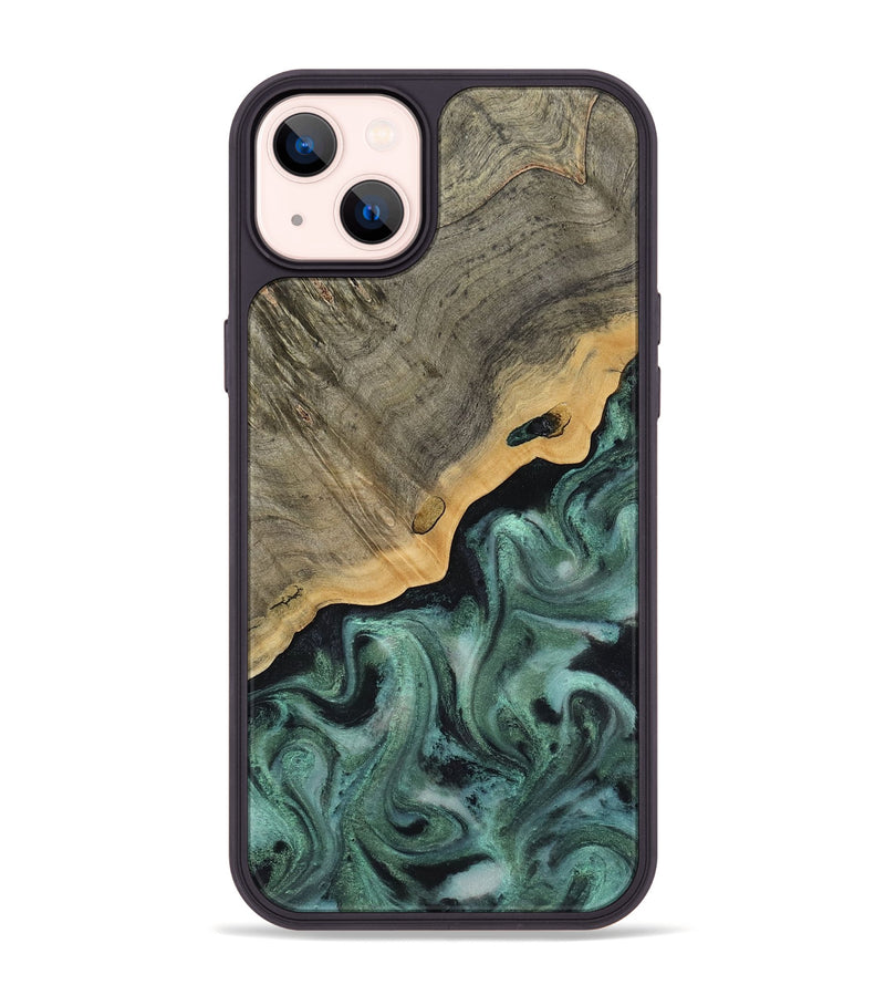iPhone 14 Plus Wood Phone Case - Aila (Green, 817713)