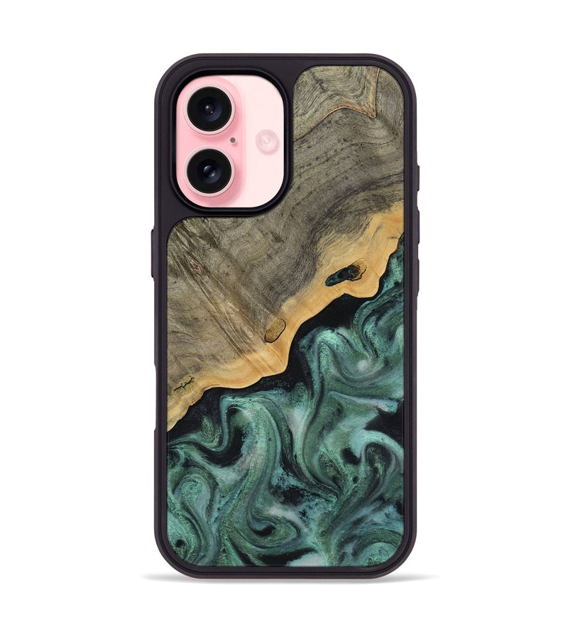 iPhone 16 Wood Phone Case - Aila (Green, 817713)