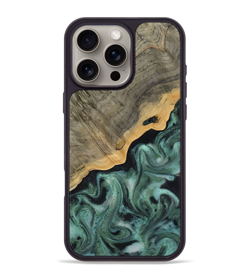 iPhone 16 Pro Max Wood Phone Case - Aila (Green, 817713)