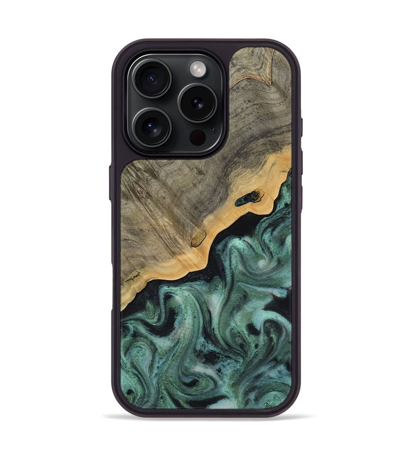 iPhone 16 Pro Wood Phone Case - Aila (Green, 817713)