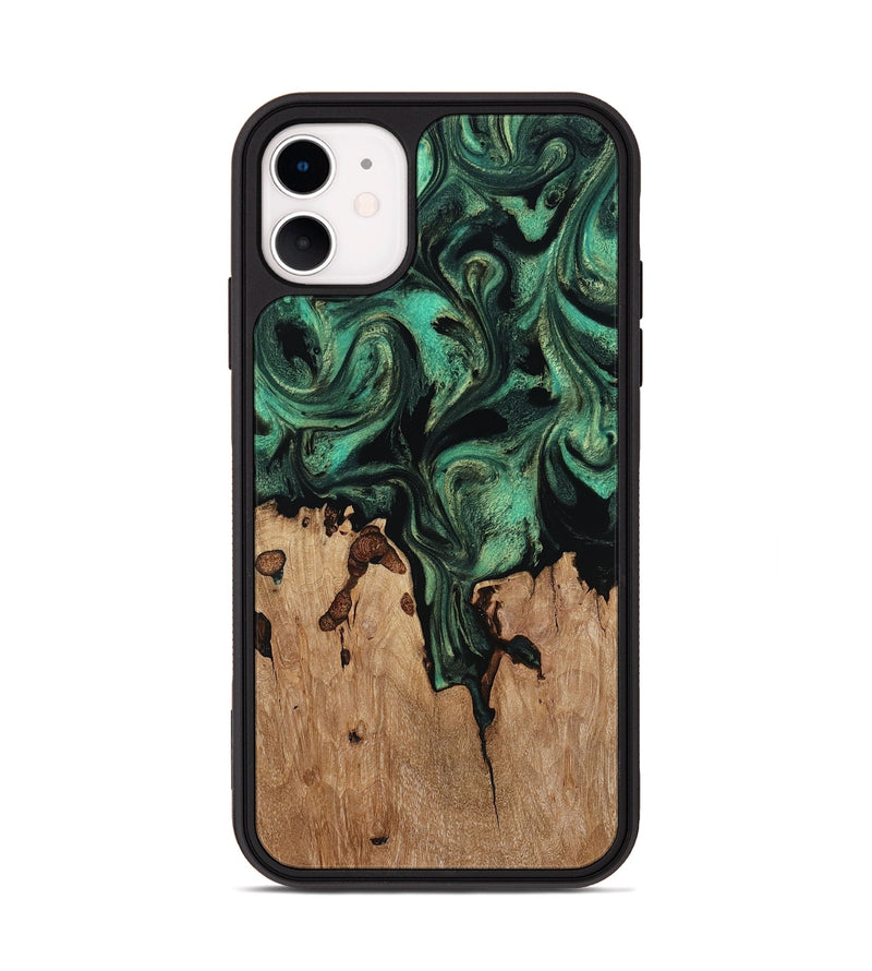 iPhone 11 Wood Phone Case - Breanna (Green, 817714)