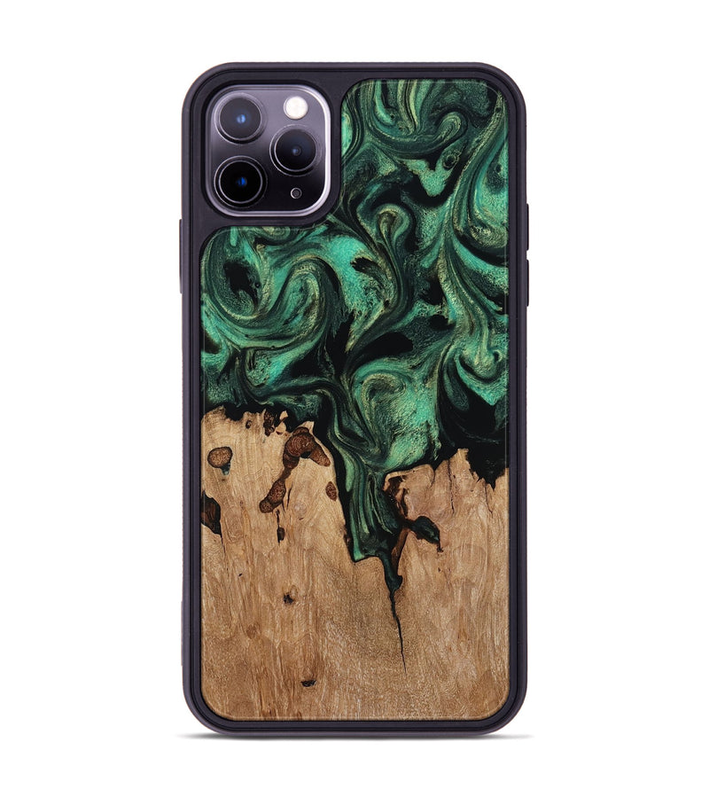 iPhone 11 Pro Max Wood Phone Case - Breanna (Green, 817714)