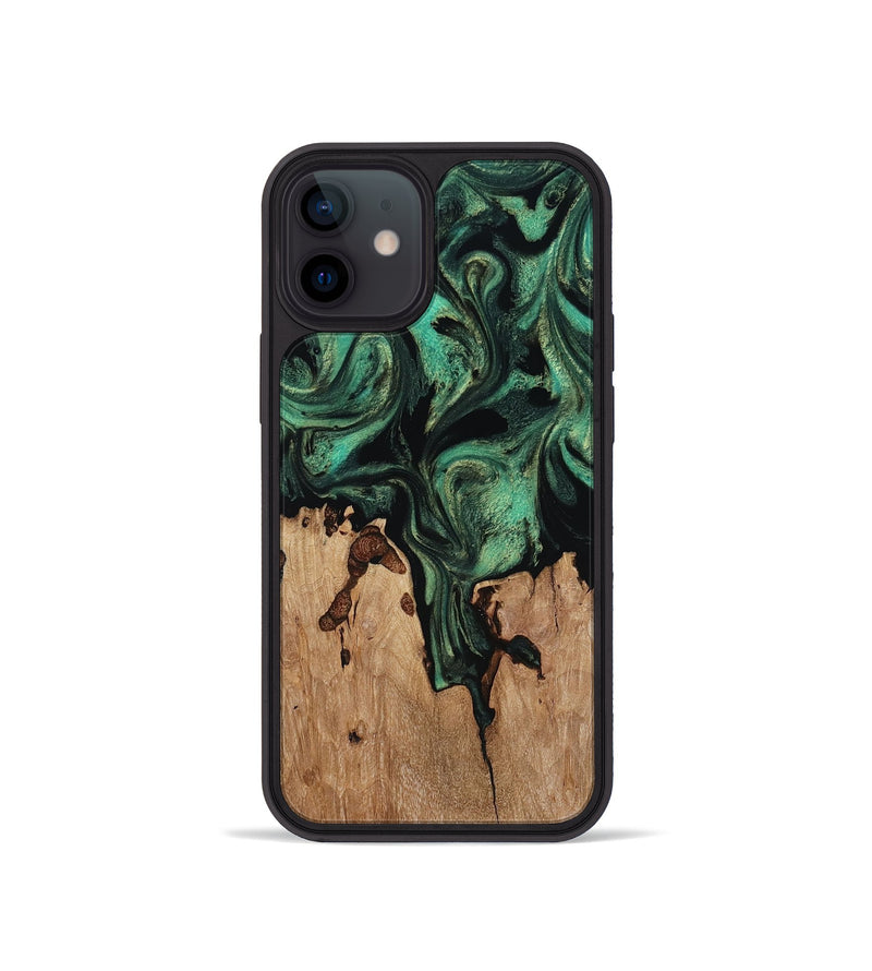 iPhone 12 mini Wood Phone Case - Breanna (Green, 817714)
