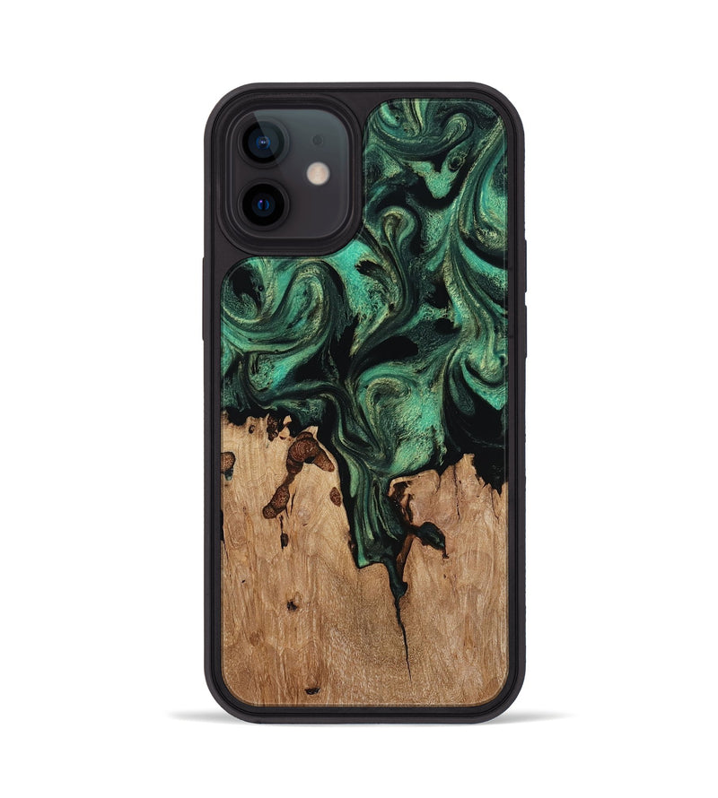 iPhone 12 Wood Phone Case - Breanna (Green, 817714)