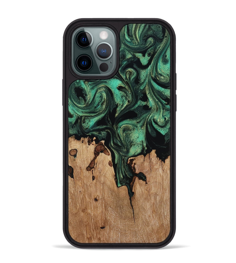iPhone 12 Pro Max Wood Phone Case - Breanna (Green, 817714)