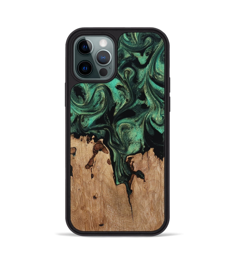 iPhone 12 Pro Wood Phone Case - Breanna (Green, 817714)