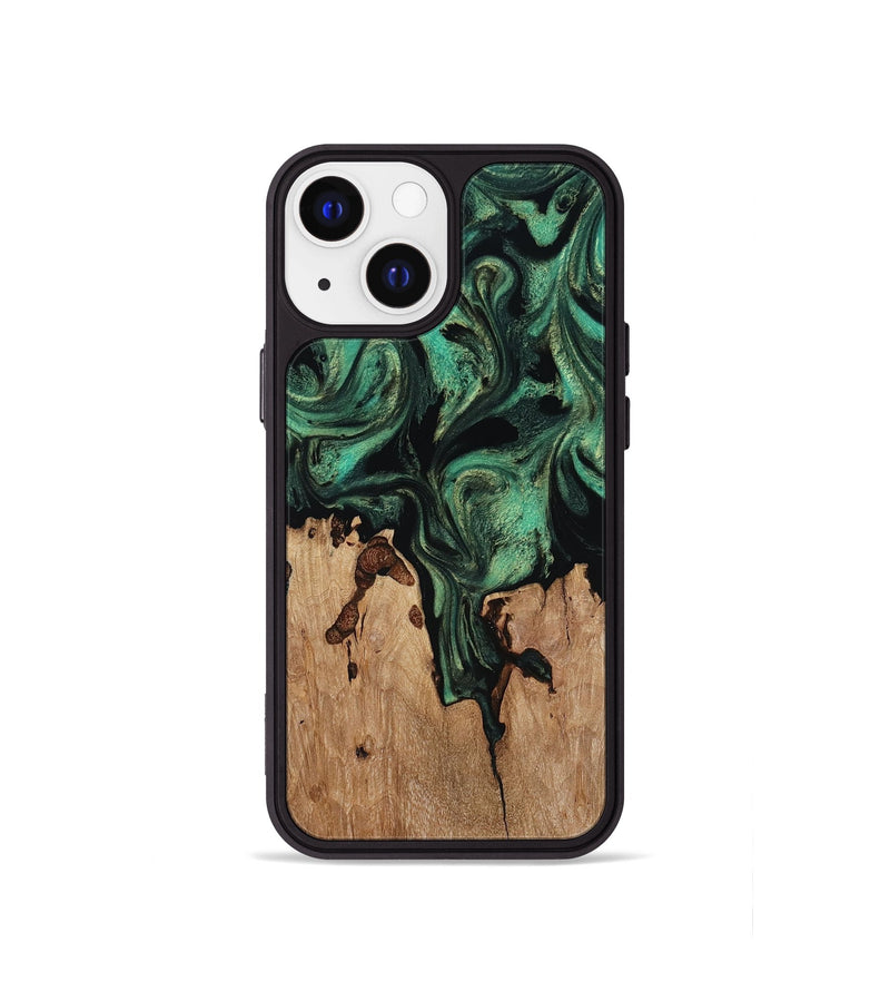 iPhone 13 mini Wood Phone Case - Breanna (Green, 817714)