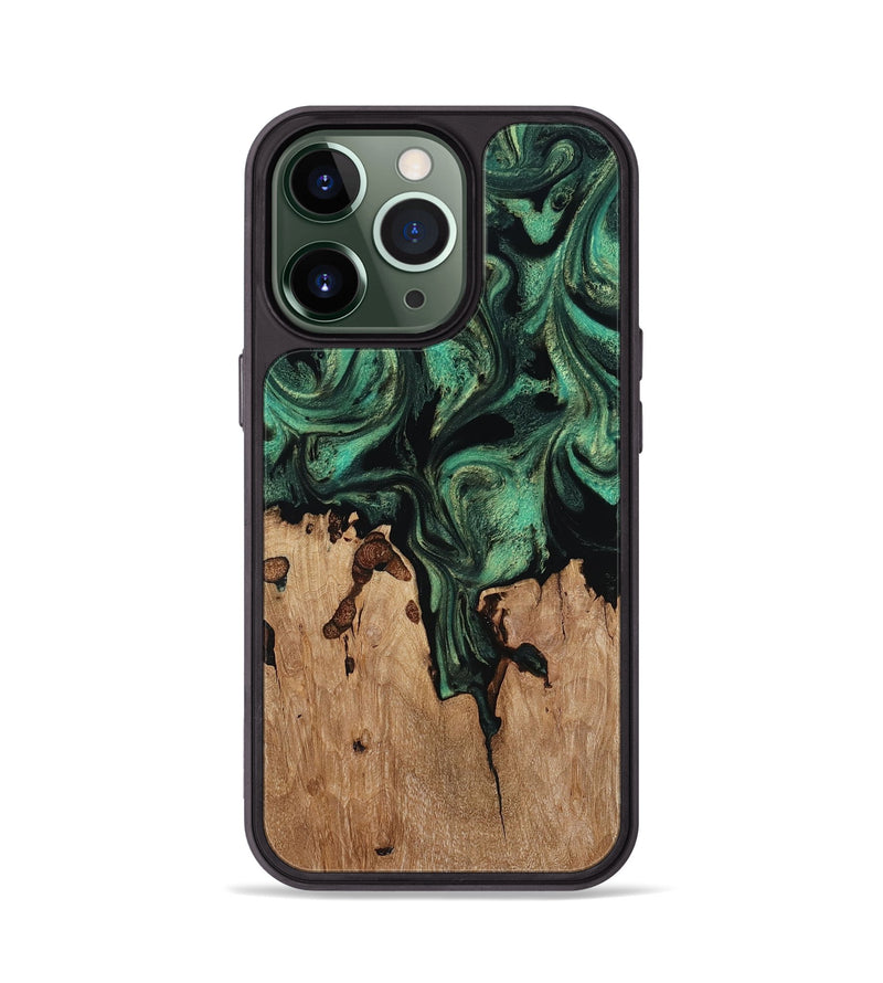 iPhone 13 Pro Wood Phone Case - Breanna (Green, 817714)