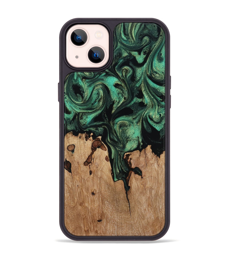 iPhone 14 Plus Wood Phone Case - Breanna (Green, 817714)