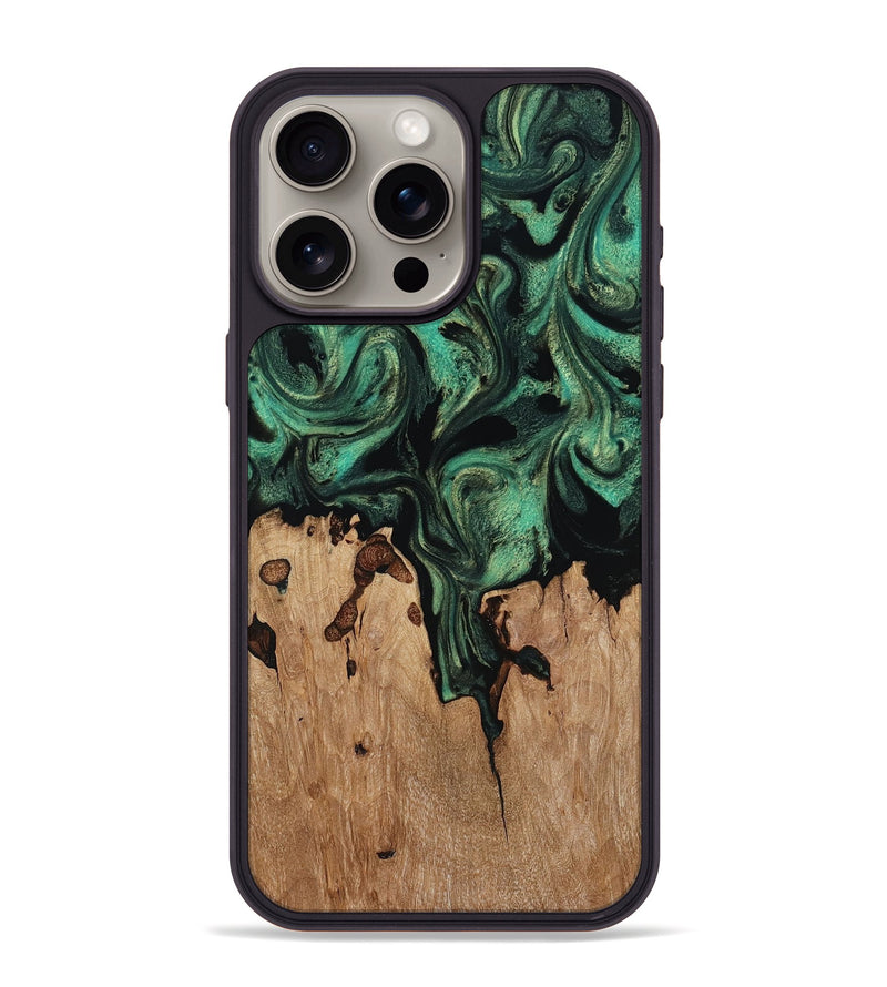 iPhone 15 Pro Max Wood Phone Case - Breanna (Green, 817714)