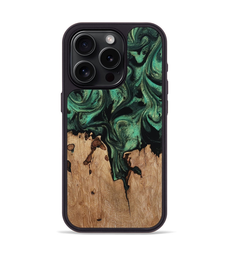 iPhone 15 Pro Wood Phone Case - Breanna (Green, 817714)