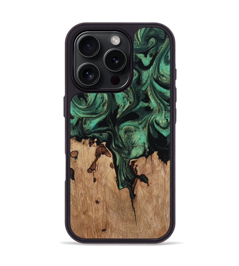 iPhone 16 Pro Wood Phone Case - Breanna (Green, 817714)