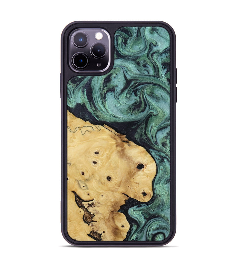iPhone 11 Pro Max Wood Phone Case - Aliana (Green, 817716)