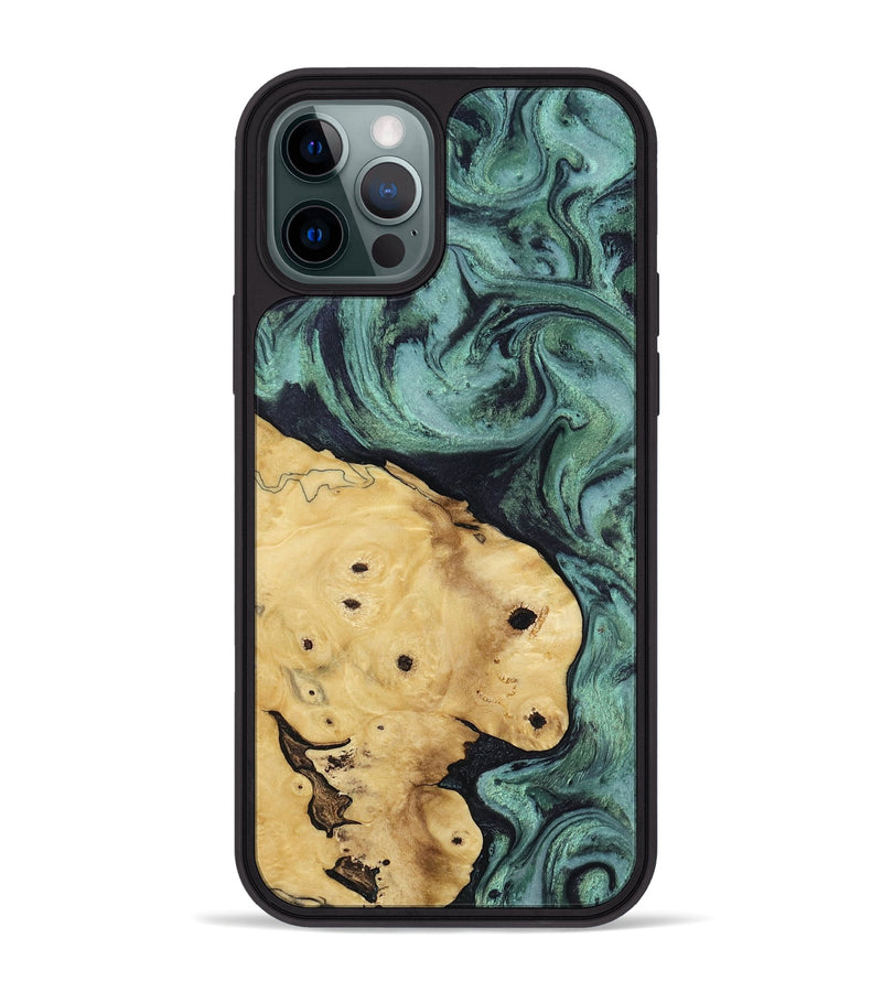 iPhone 12 Pro Max Wood Phone Case - Aliana (Green, 817716)