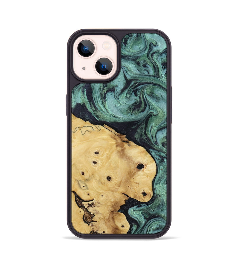 iPhone 14 Wood Phone Case - Aliana (Green, 817716)