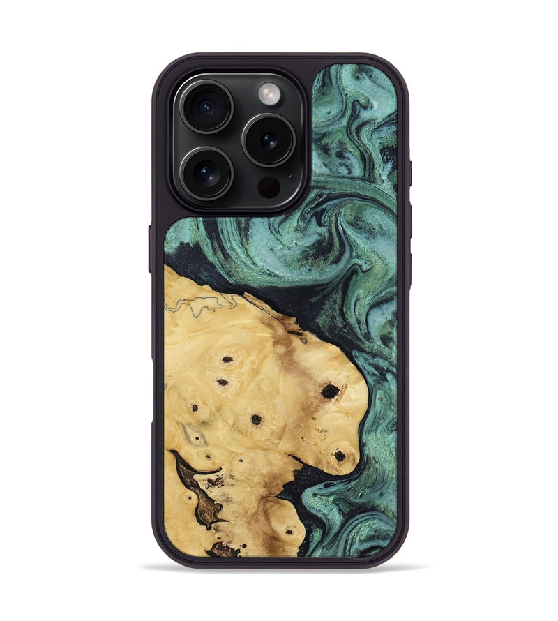 iPhone 16 Pro Wood Phone Case - Aliana (Green, 817716)