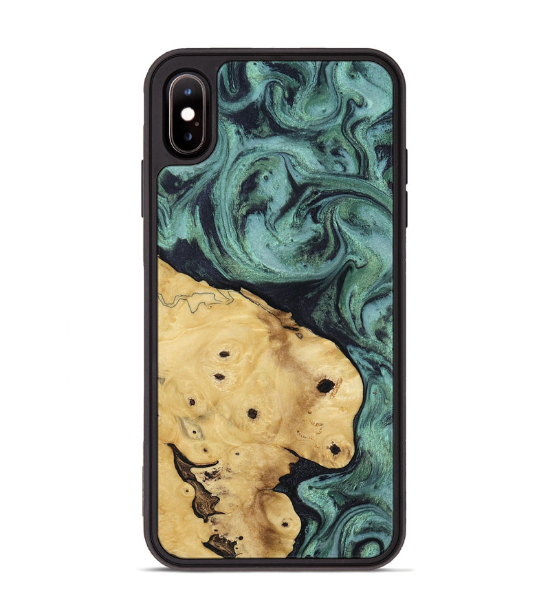 iPhone Xs Max Wood Phone Case - Aliana (Green, 817716)