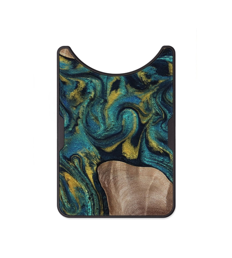 Alloy Wood Wallet - Keon (Teal & Gold, 817717)