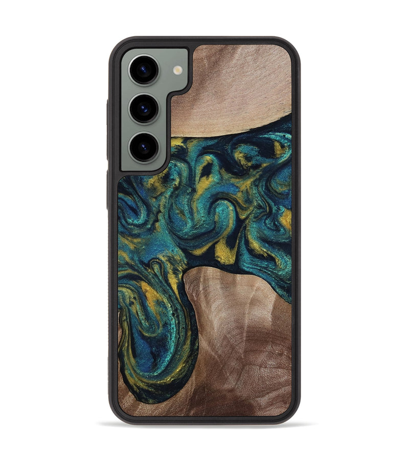 Galaxy S23 Plus Wood Phone Case - Keon (Teal & Gold, 817717)