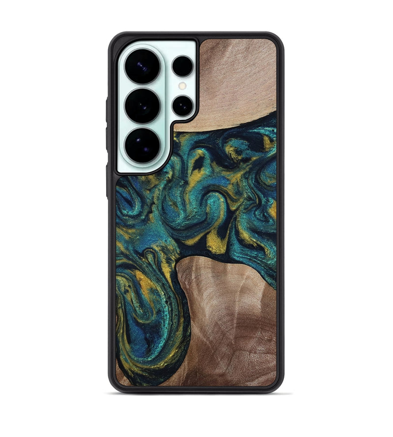 Galaxy S26 Ultra Wood Phone Case - Keon (Teal & Gold, 817717)
