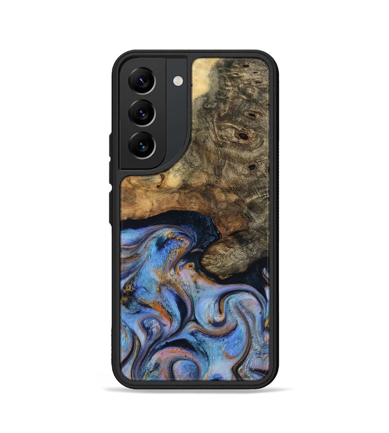 Galaxy S22 Wood Phone Case - Mylah (Teal & Gold, 817718)