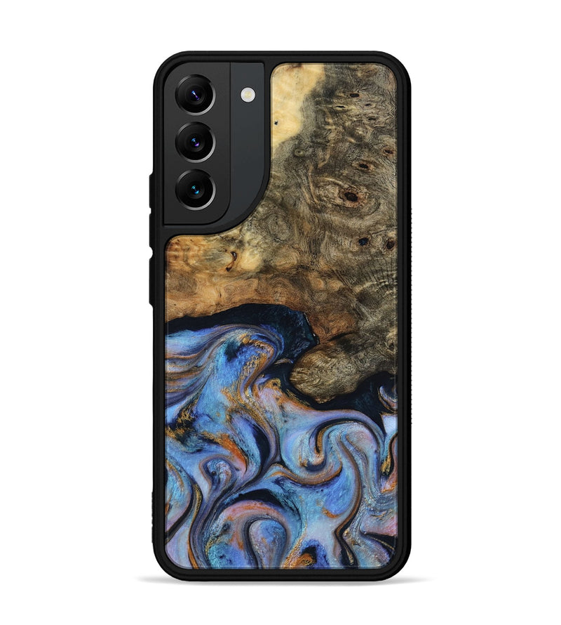 Galaxy S22 Plus Wood Phone Case - Mylah (Teal & Gold, 817718)