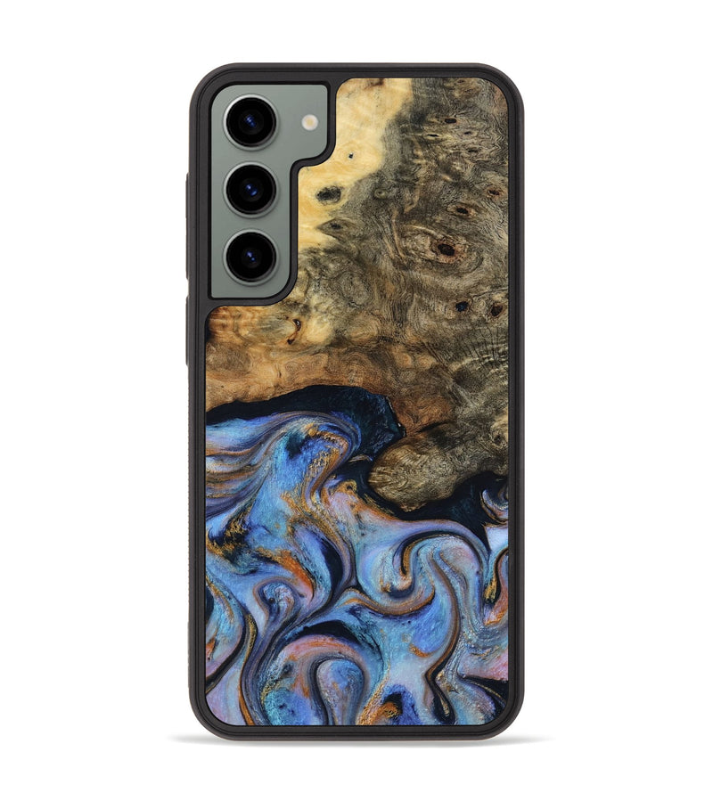 Galaxy S23 Plus Wood Phone Case - Mylah (Teal & Gold, 817718)