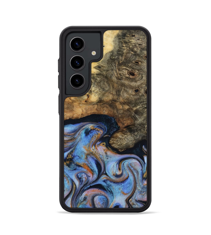 Galaxy S24 Wood Phone Case - Mylah (Teal & Gold, 817718)