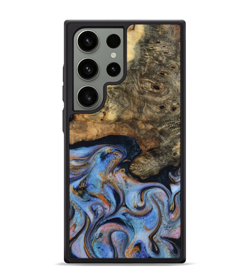 Galaxy S24 Ultra Wood Phone Case - Mylah (Teal & Gold, 817718)