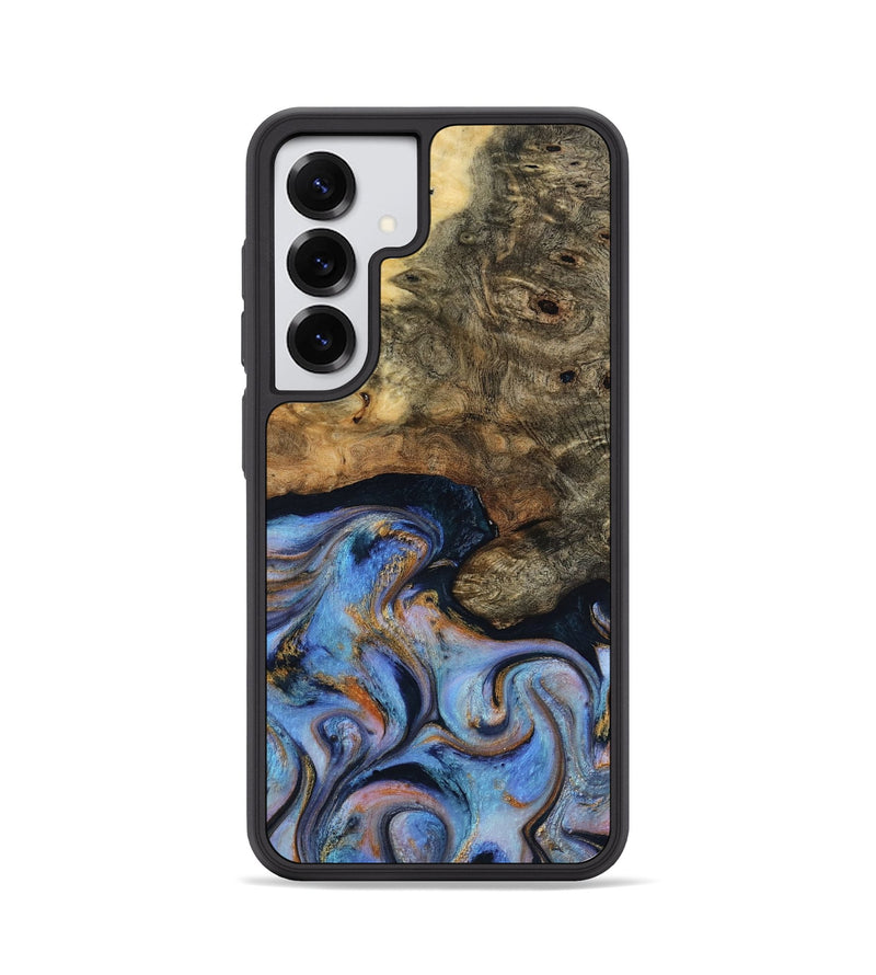 Galaxy S25 Wood Phone Case - Mylah (Teal & Gold, 817718)