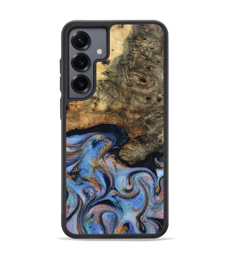 Galaxy S25 Plus Wood Phone Case - Mylah (Teal & Gold, 817718)
