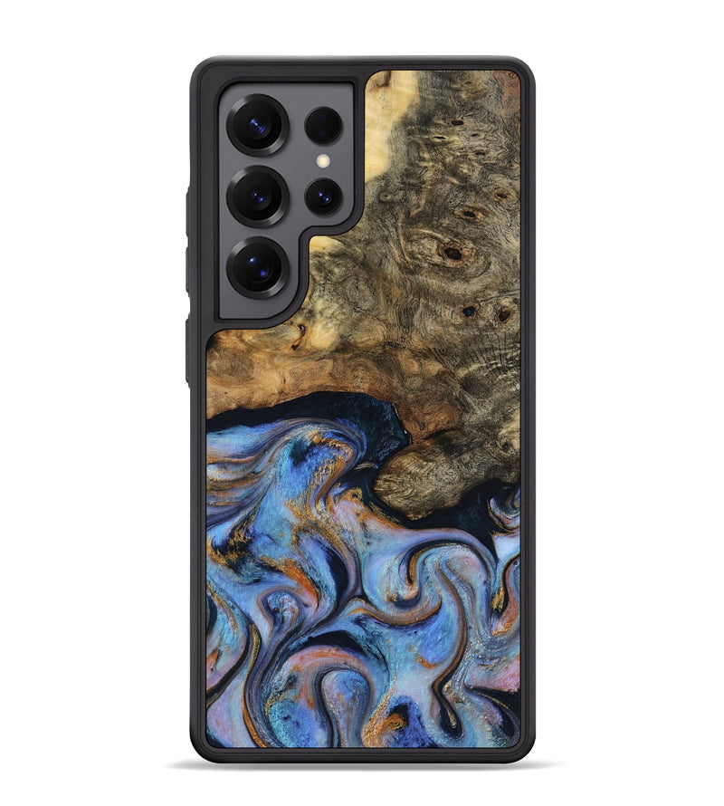 Galaxy S25 Ultra Wood Phone Case - Mylah (Teal & Gold, 817718)