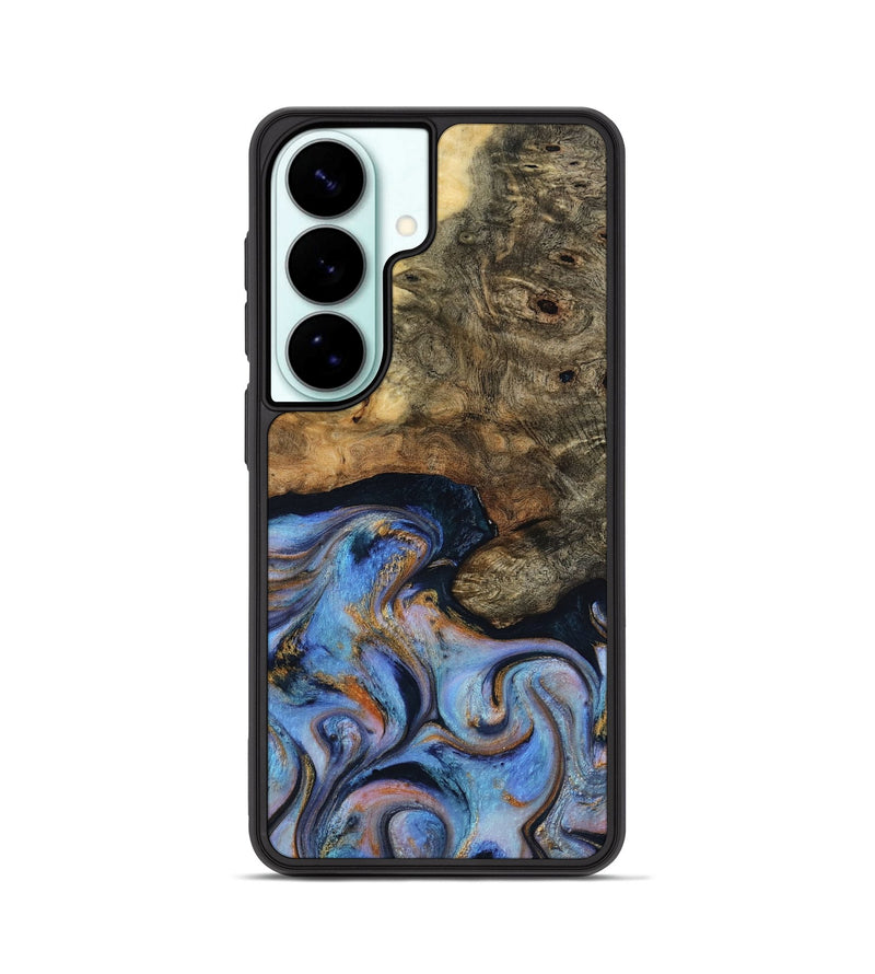 Galaxy S26 Wood Phone Case - Mylah (Teal & Gold, 817718)