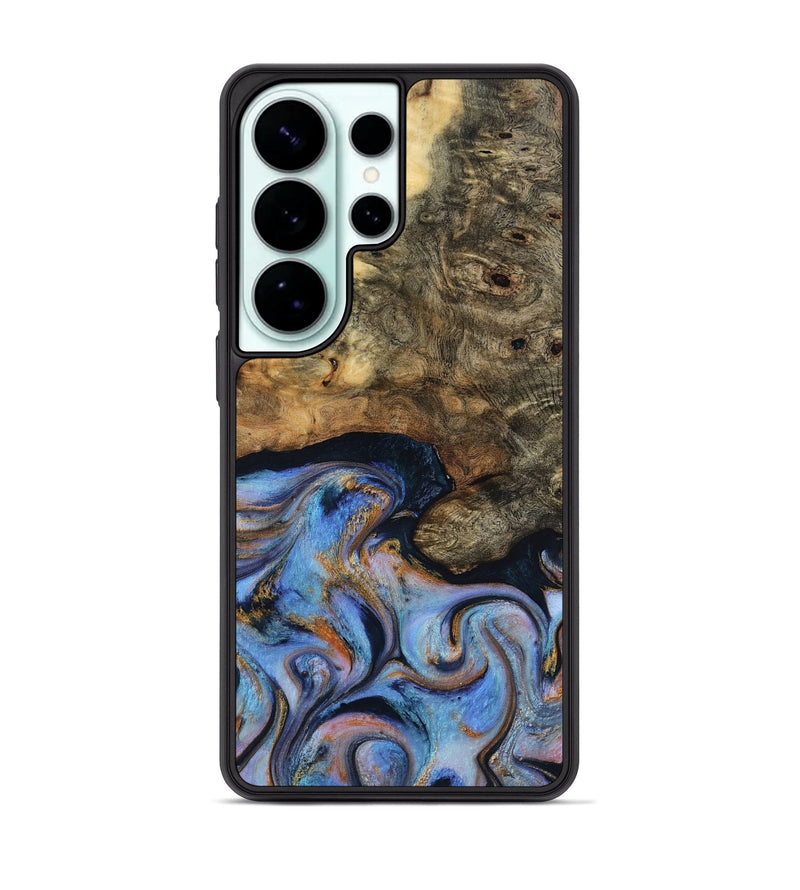 Galaxy S26 Ultra Wood Phone Case - Mylah (Teal & Gold, 817718)