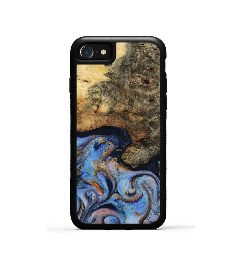 iPhone SE Wood Phone Case - Mylah (Teal & Gold, 817718)