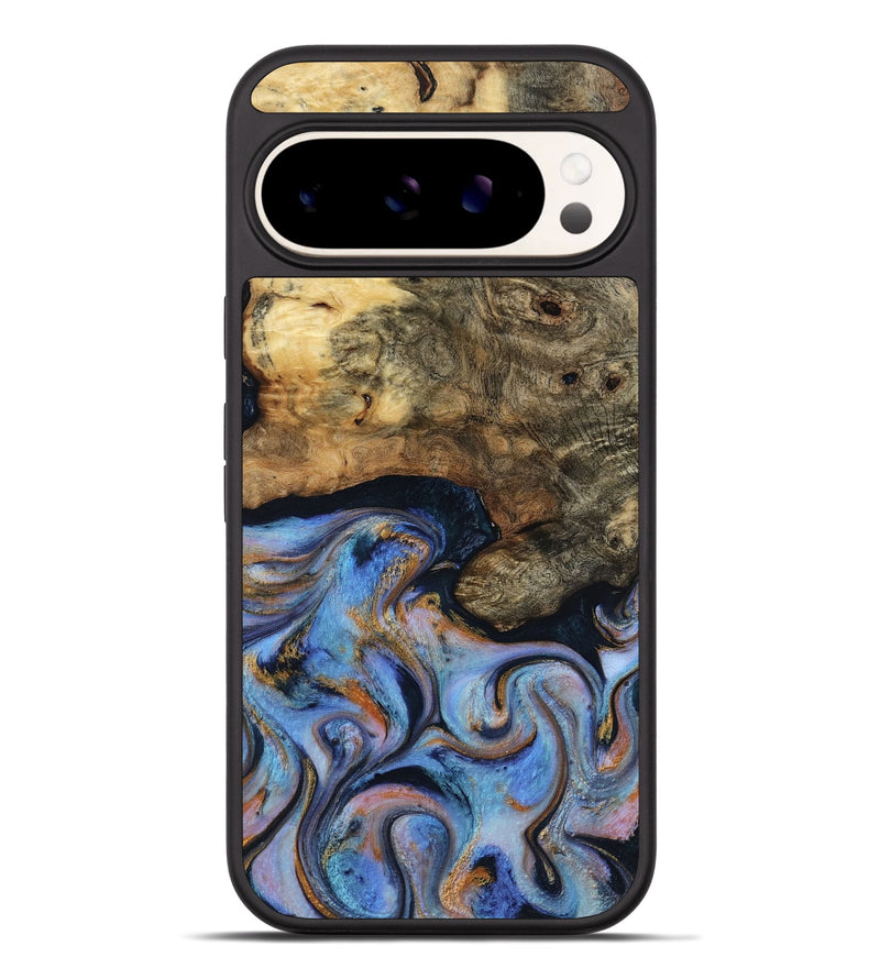 Pixel 9 Pro XL Wood Phone Case - Mylah (Teal & Gold, 817718)