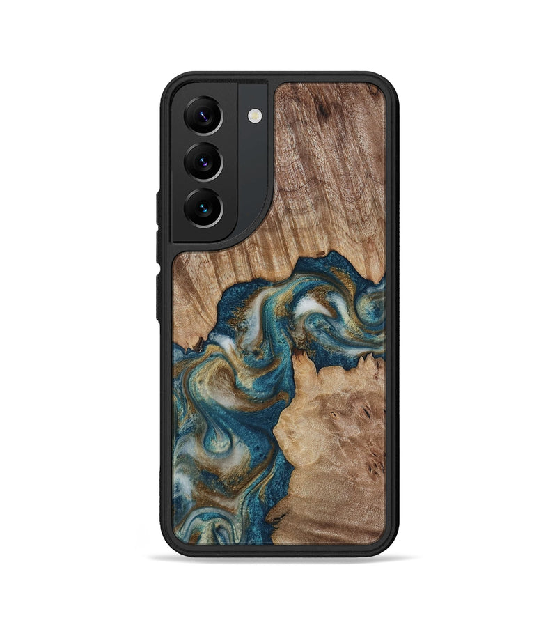 Galaxy S22 Wood Phone Case - Hobson (Teal & Gold, 817719)
