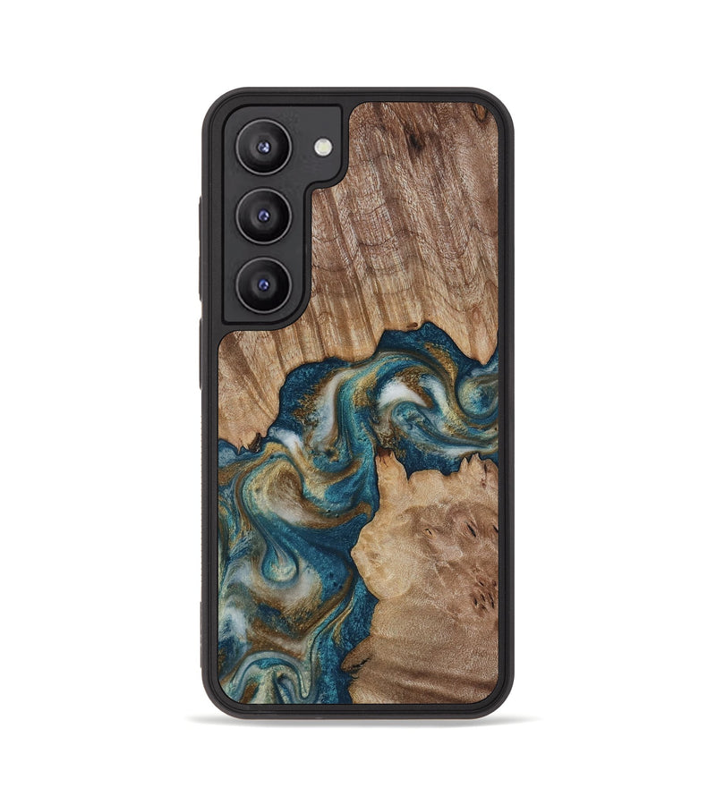 Galaxy S23 Wood Phone Case - Hobson (Teal & Gold, 817719)