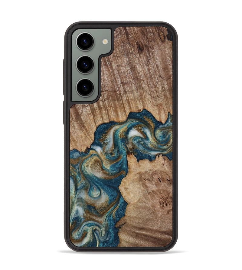 Galaxy S23 Plus Wood Phone Case - Hobson (Teal & Gold, 817719)