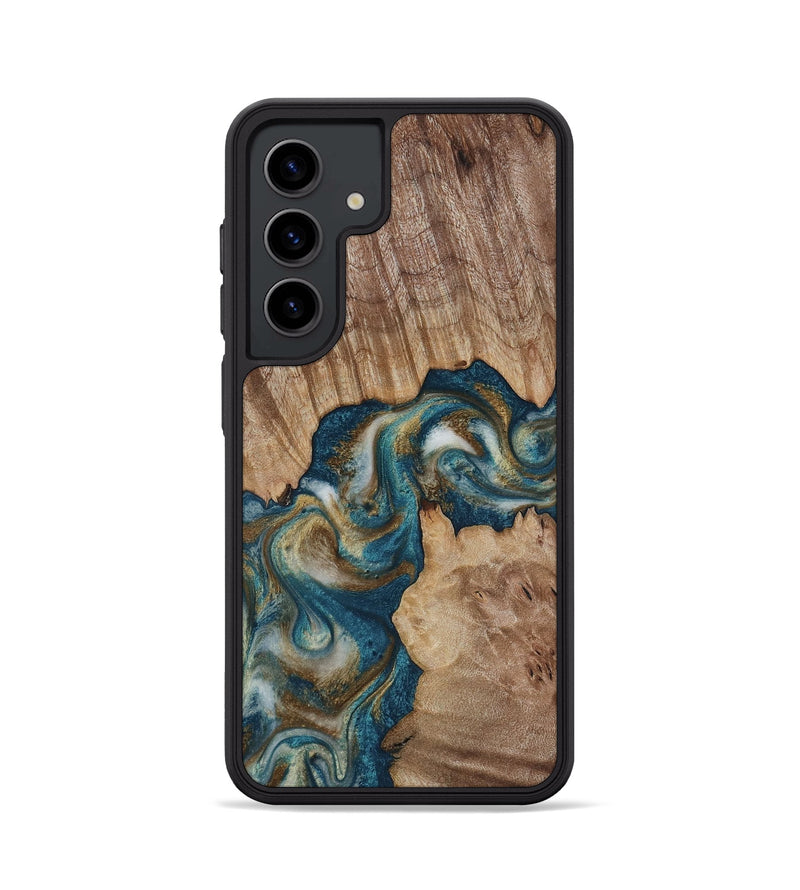 Galaxy S24 Wood Phone Case - Hobson (Teal & Gold, 817719)