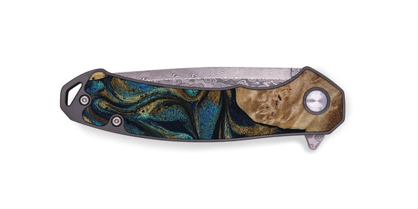 EDC Wood Pocket Knife - Nalani (Teal & Gold, 817720)