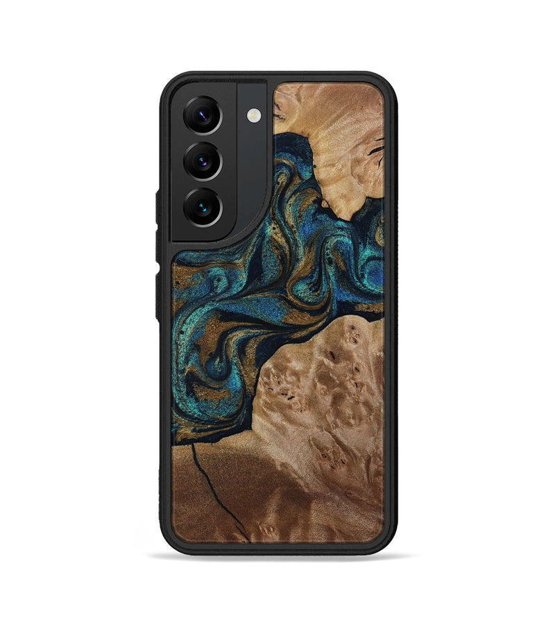 Galaxy S22 Wood Phone Case - Nalani (Teal & Gold, 817720)