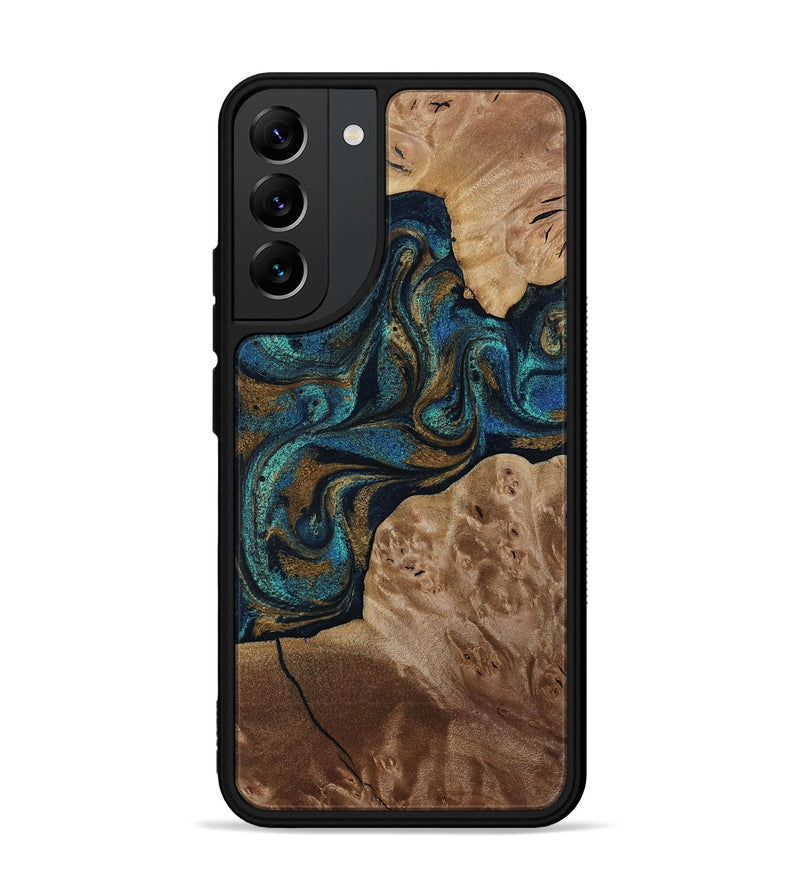 Galaxy S22 Plus Wood Phone Case - Nalani (Teal & Gold, 817720)