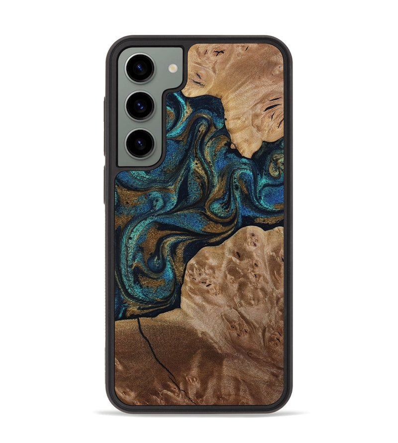 Galaxy S23 Plus Wood Phone Case - Nalani (Teal & Gold, 817720)