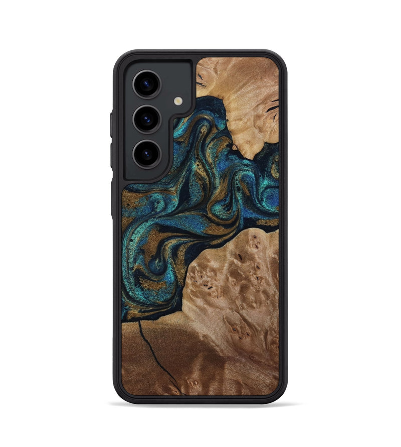 Galaxy S24 Wood Phone Case - Nalani (Teal & Gold, 817720)