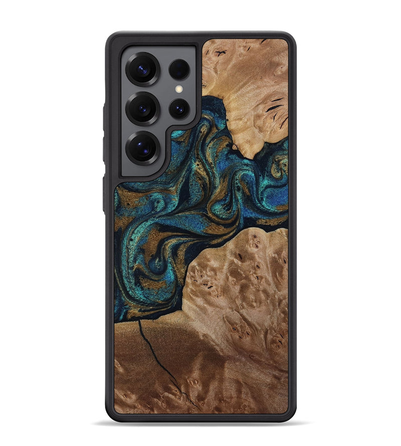 Galaxy S25 Ultra Wood Phone Case - Nalani (Teal & Gold, 817720)