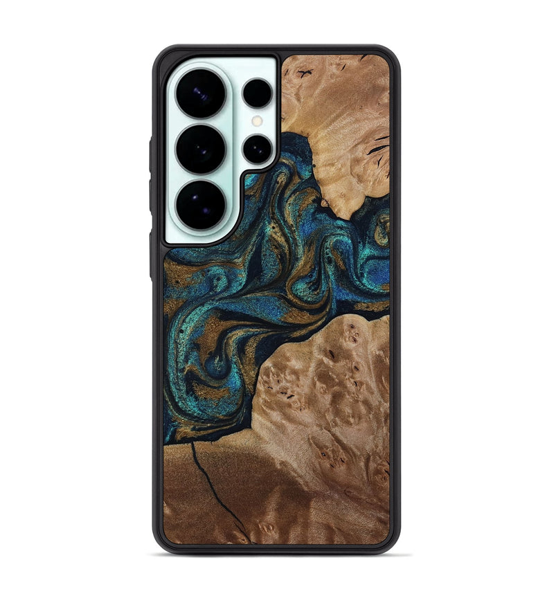 Galaxy S26 Ultra Wood Phone Case - Nalani (Teal & Gold, 817720)