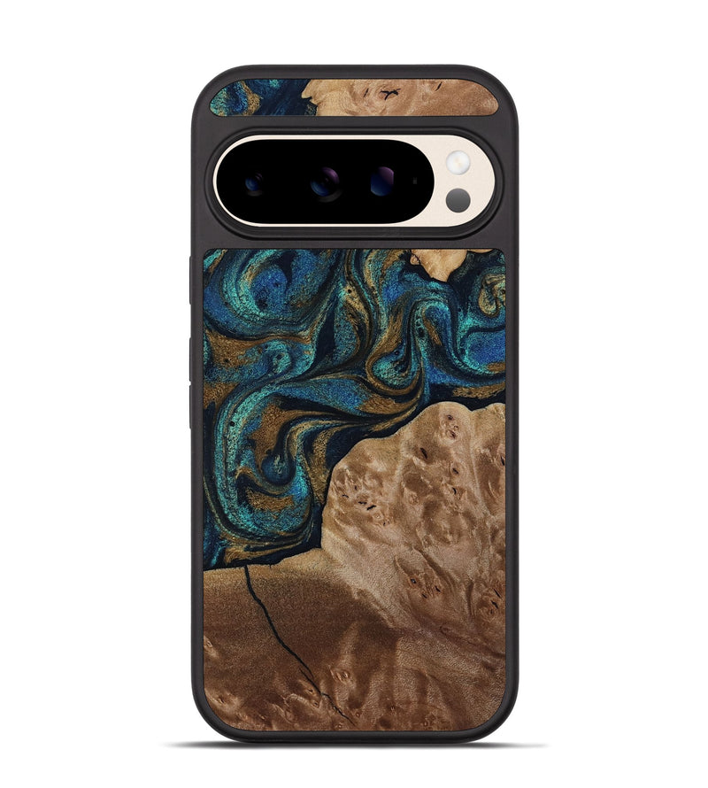 Pixel 10 Wood Phone Case - Nalani (Teal & Gold, 817720)