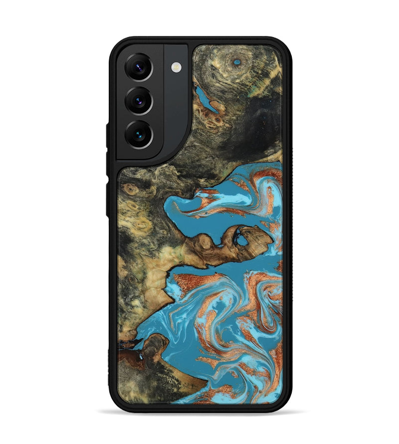 Galaxy S22 Plus Wood Phone Case - Luna (Teal & Gold, 817722)