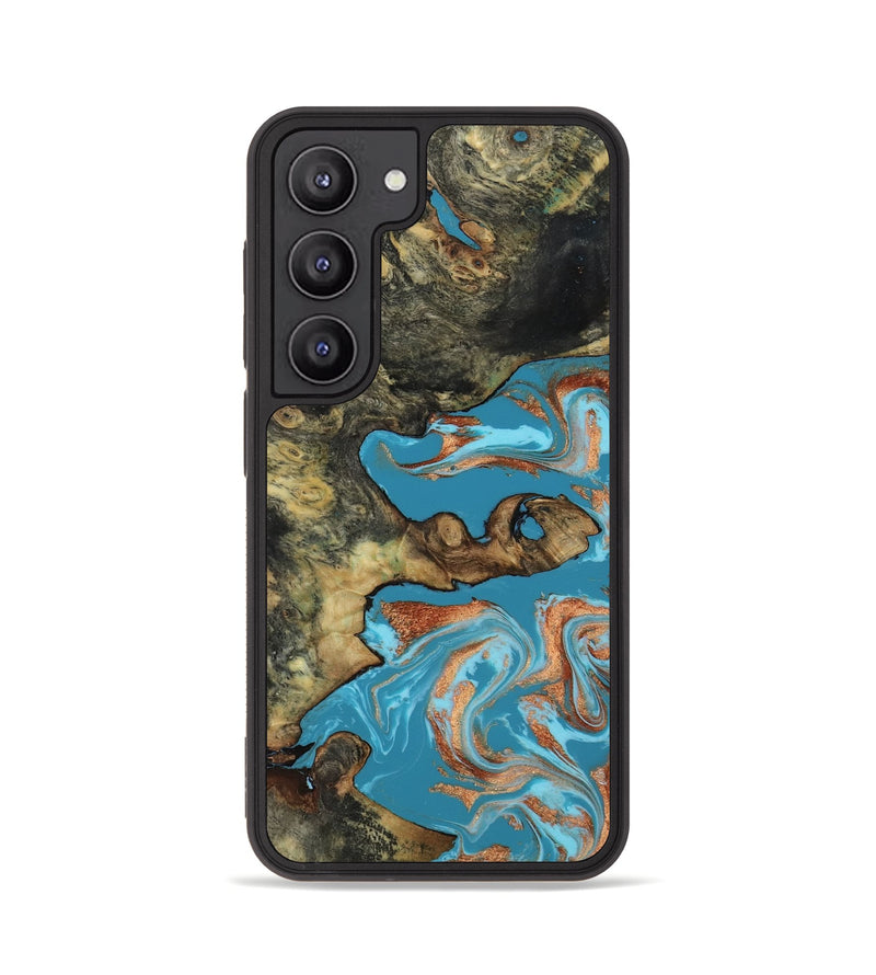 Galaxy S23 Wood Phone Case - Luna (Teal & Gold, 817722)